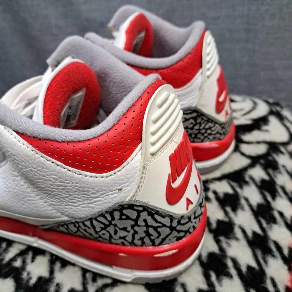 %Nike Air Jordan 3 Retro Fire Red Kids Sneakers AJ7